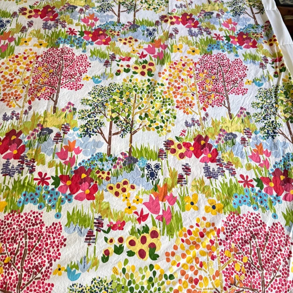Pottery Barn Woodland Paint-By-Numbers Duvet Cover Twin Colorful Cotton